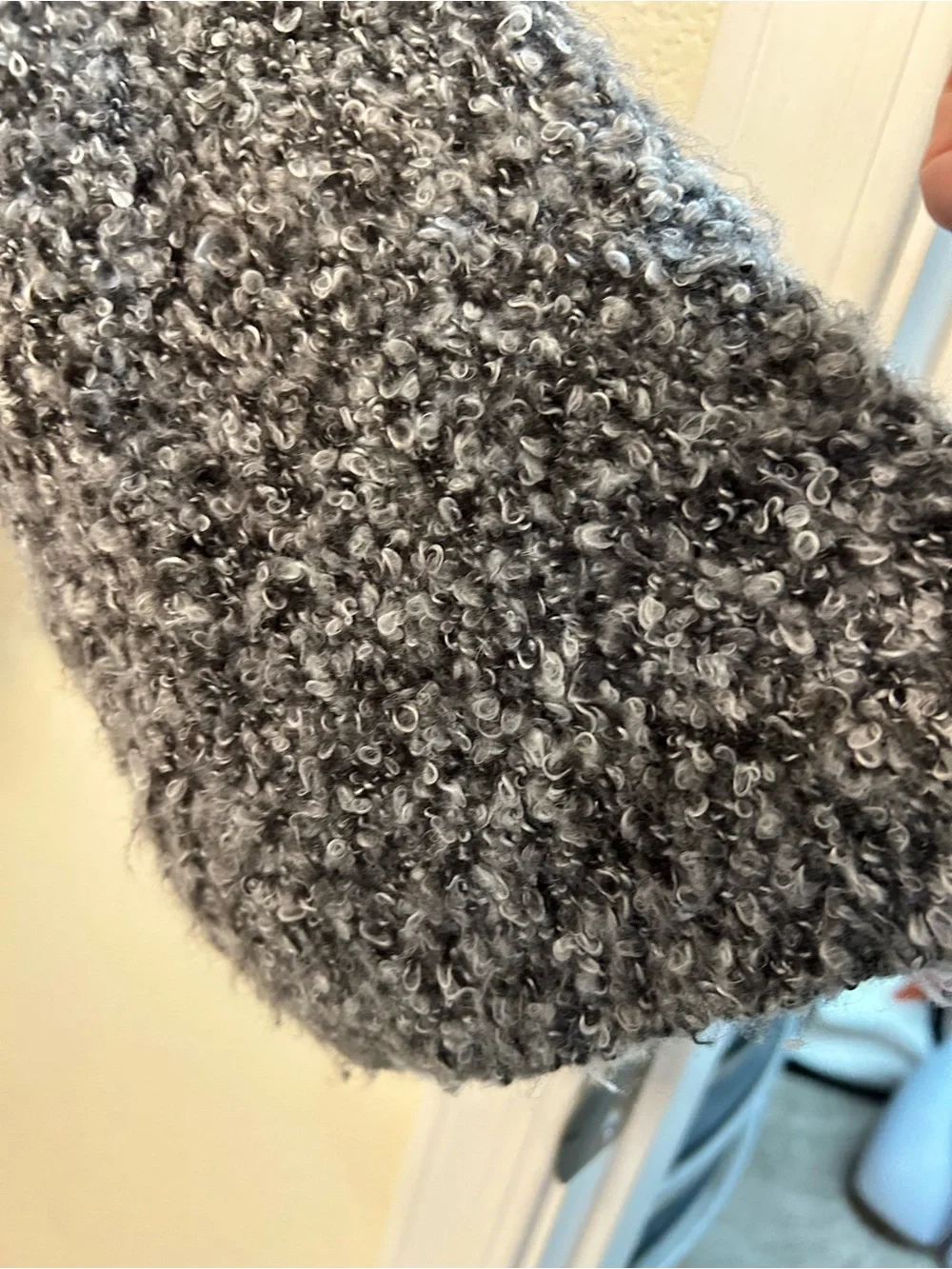 Free People Charcoal Bouclé Crew Sweater